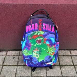 Bear Zilla Sprayground Graphic Backpack - Multicolor